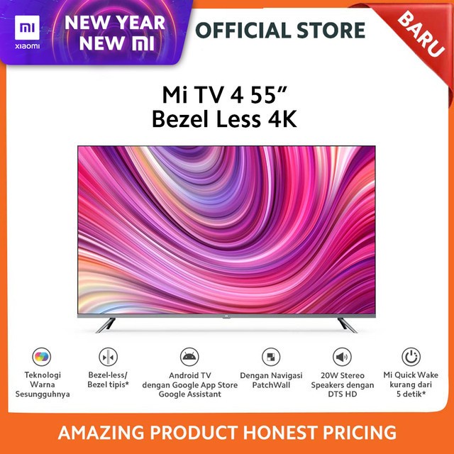 Xiaomi TV MI4 55&quot; Bezel-Less Smart TV Garansi Resmi TAM termurah