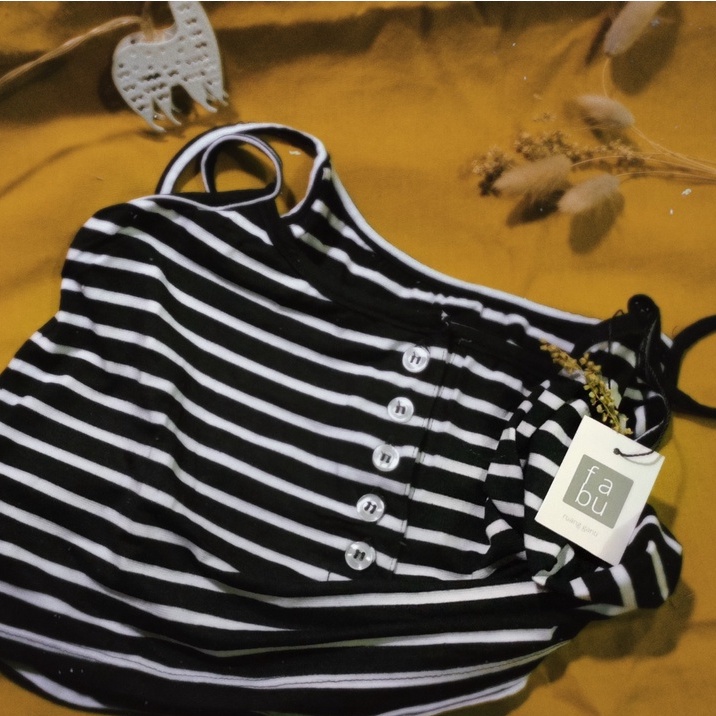 Tengtop Striped | garis-garis | tengtop setengah badan | inner pendek
