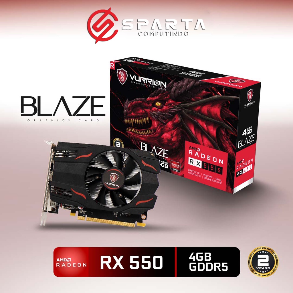 VGA Card AMD Radeon RX 550 4GB GDDR5 128 Bit Vurrion New Garansi Resmi