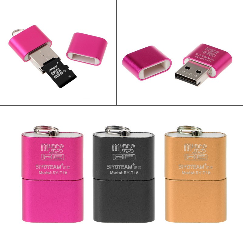 Cre Adapter Card Reader Micro Sd / Tf Usb 2.0 Mini Portable Bahan Aluminum Alloy