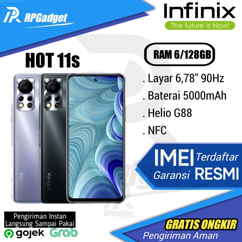 Infinix Hot 11s Ram 6/128 | 4/64GB Garansi Resmi 1 Tahun