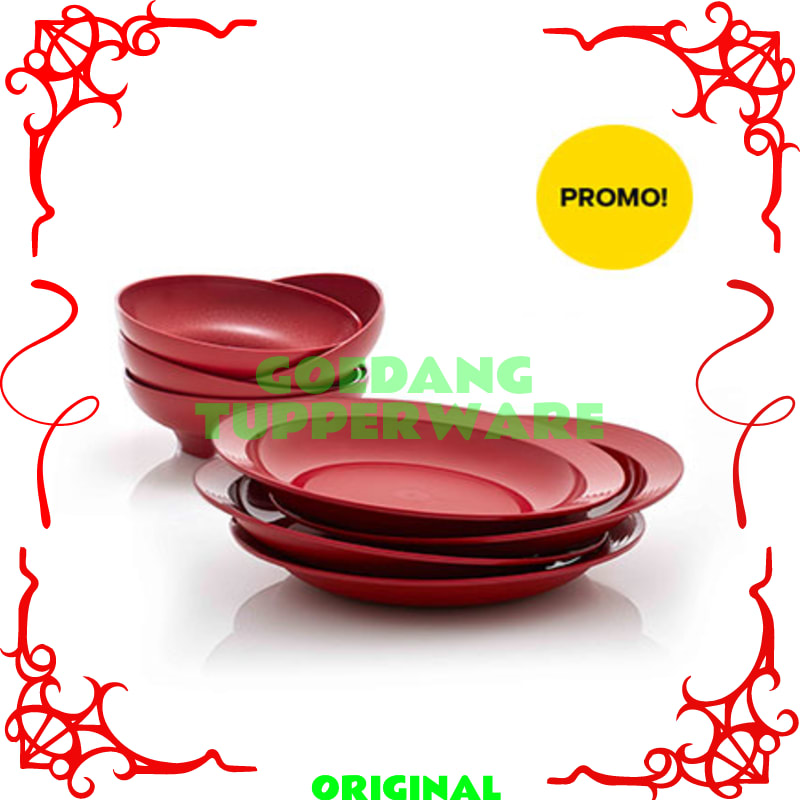 Piring Mangkuk Set Tupperware Original-Set Wadah Saji-Mangkok Plastik