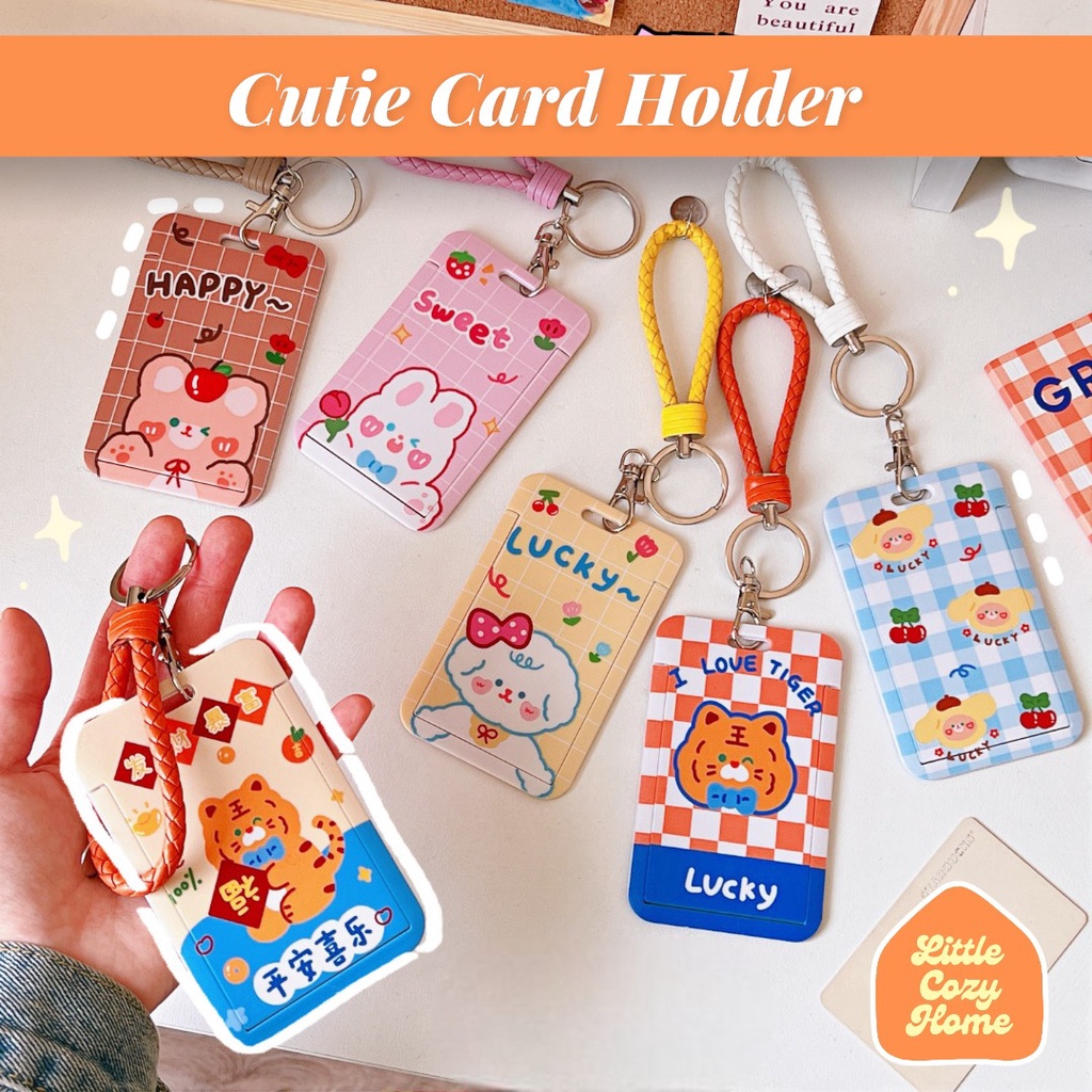 CUTIE CARD HOLDER / Pelindung Kartu Motif Kartun Transportasi Gaya Korea Untuk Sekolah Kantor / Gantungan Tali Kartu Akses MRT Busway Lanyard