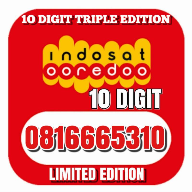 NOMOR CANTIK INDOSAT 10 DIGIT  SPESIAL LIMITED EDITION TRIPLE 6