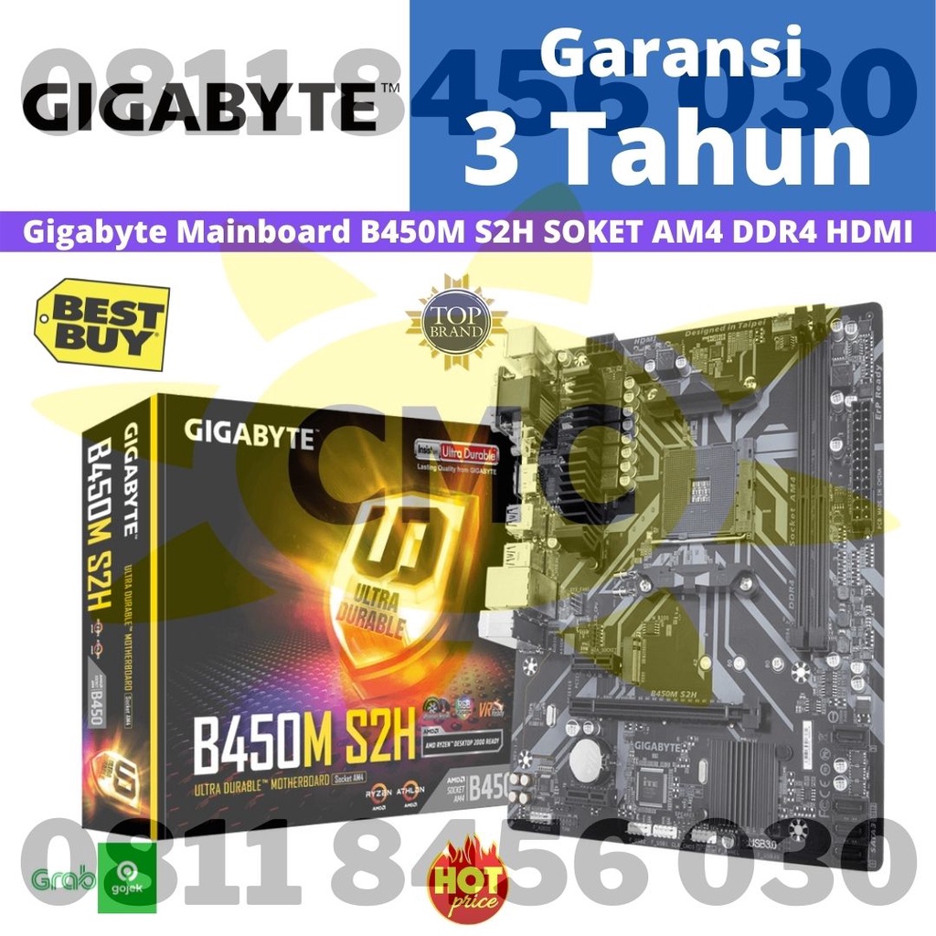 Gigabyte B450M S2H AM4 AMD B450 DDR4 USB3.1 SATA3