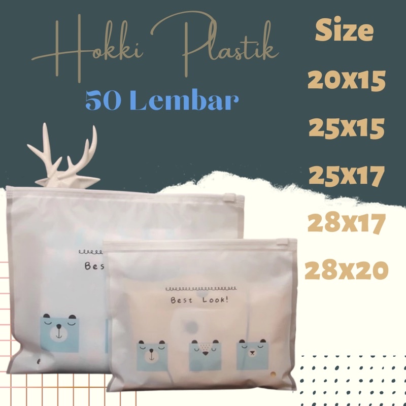 50Lembar plastik zipper ziplock hijab ukuran pembungkus opp