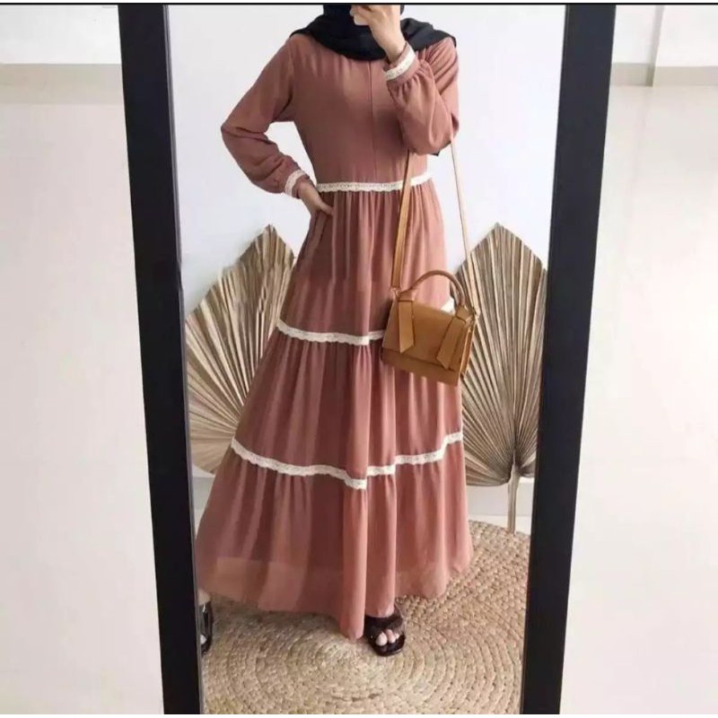 Gamis Anindya/Gamis rempel/dress rempel kekinian