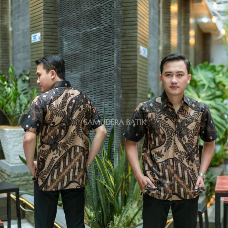 KEMEJA BATIK PRIA LENGAN PENDEK SIZE M L XL XXL HEM BATIK PREMIUM