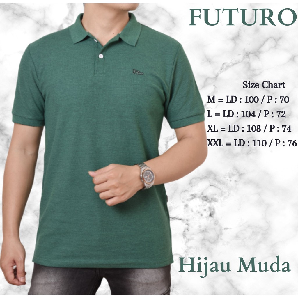 Kaos kerah polo hijau Muda / polo shirt pria lengan pendek