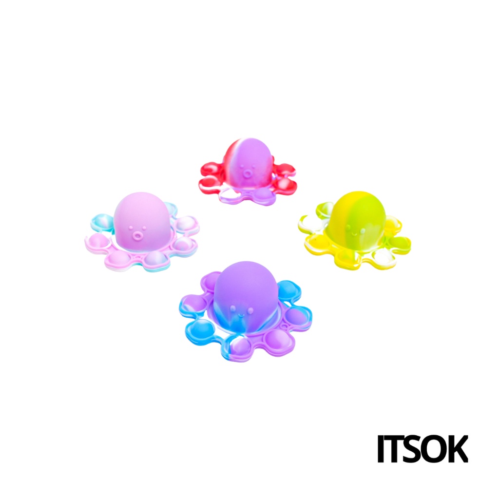 JG - Mainan gantungan KUNCI POP IT GURITA octopus pop it anti stres random warna