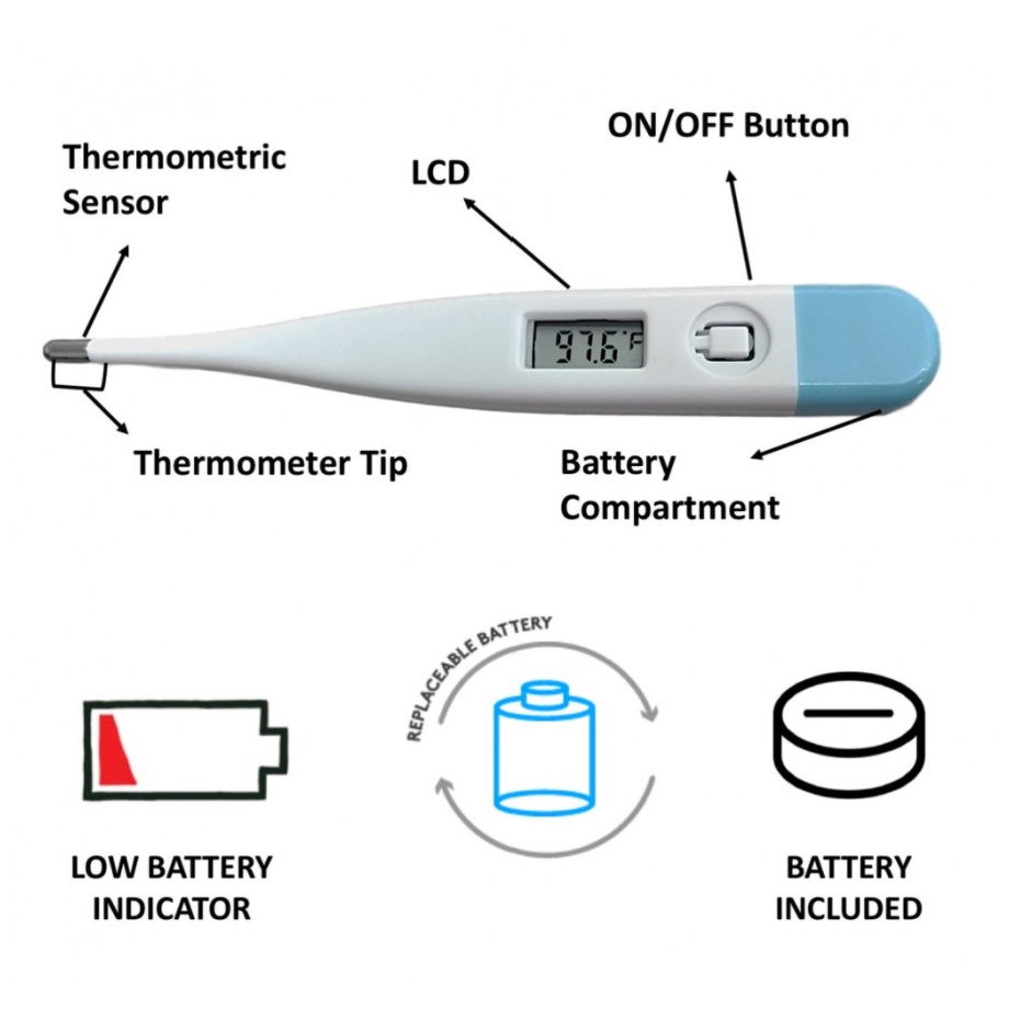 BAJ Thermometer Digital Alat Pengukur Suhu Badan Tubuh Bayi Baby Anak Dewasa termometer mulut ukur ketiak anus XHF2001 / SS077