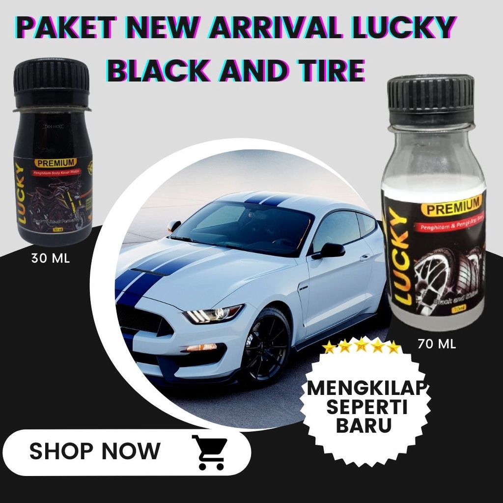 PENGHITAM BODY MOTOR PERMANEN ISI 30 ML + TIRE SEMIR BAN MOBIL DAN MOTOR ISI 70 ML