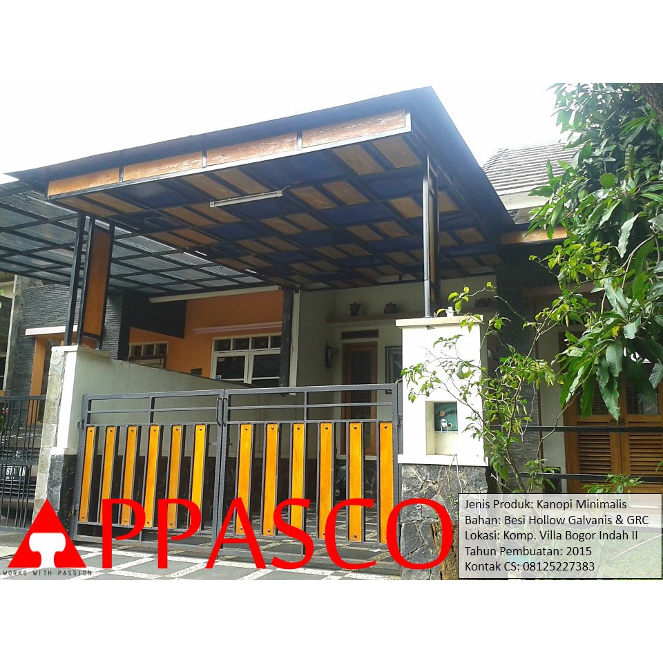 Kanopi Minimalis Galvalum Dan Pagar Minimalis Di Villa Ciomas
