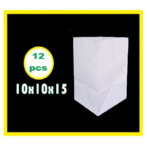 

12Pcs Tas Kertas 10X15 Paperbag Souvernir Paper Bag Kantong Polos Putih