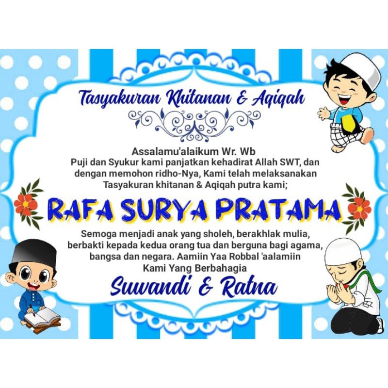 

STIKER ACARA KHITANAN DAN AQIQAH UNTUK NASI BOX