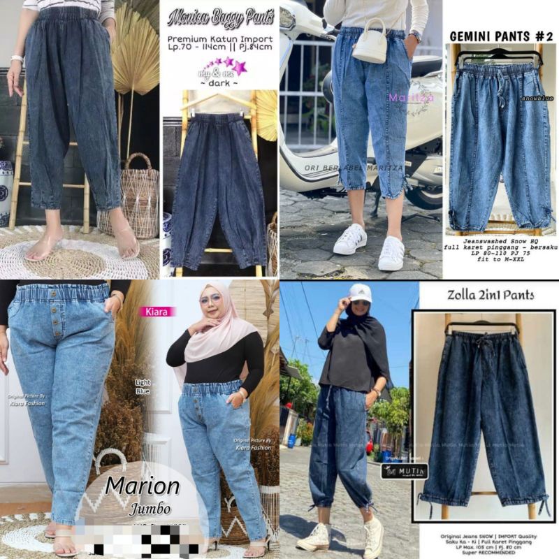 Monica Baggy Pants Jeans Jumbo Wanita Celana Jeans Jumbo