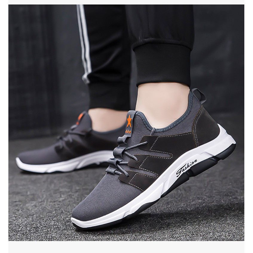Mainland Sepatu Pria Kasual Versi Korea Sepatu Pasang Terbang Bernapas Jala MR202