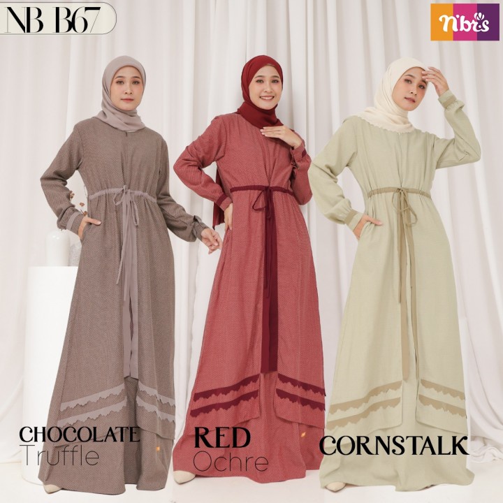 Gamis Nibras NB B67 / Fashion Muslim Terbaru 2022 / Dress