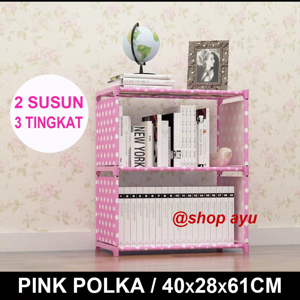 -2 susun pink polka