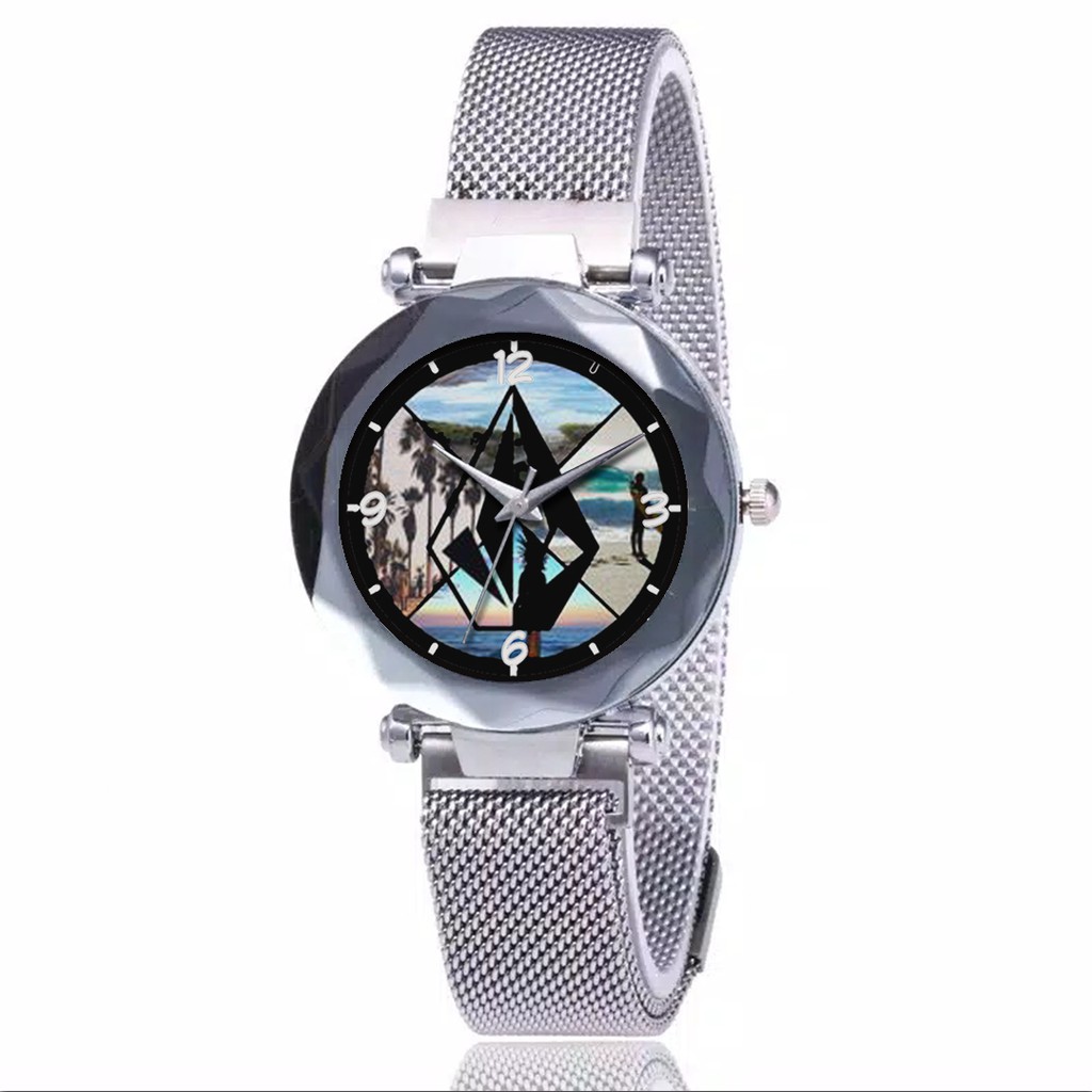 Jam Tangan Wanita Custom - VOLCOM MOTIF 2 Free Box &amp; Batre Cadangan