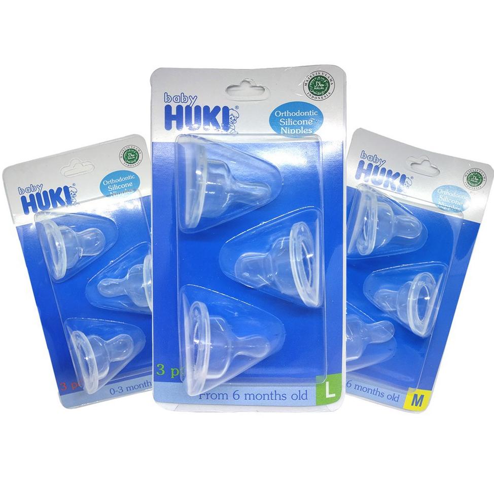 Huki Dot Orthodontic Silicone Nipple Blister Isi 3 Pcs Dot Huki Bayi Huki Dot Bayi