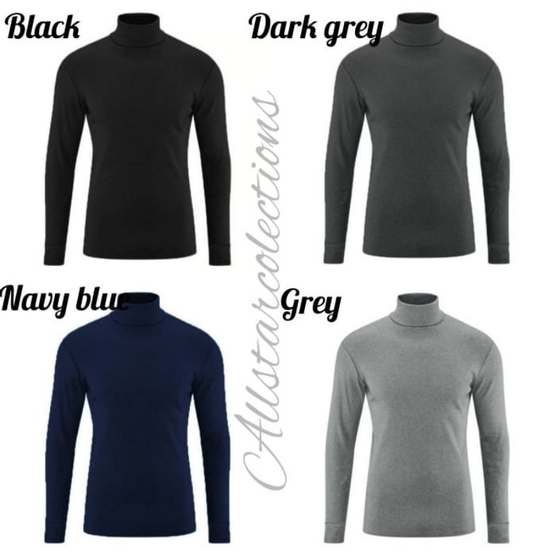 kaos lengan panjang pria distro Turtleneck KOREA longsleeve- navy