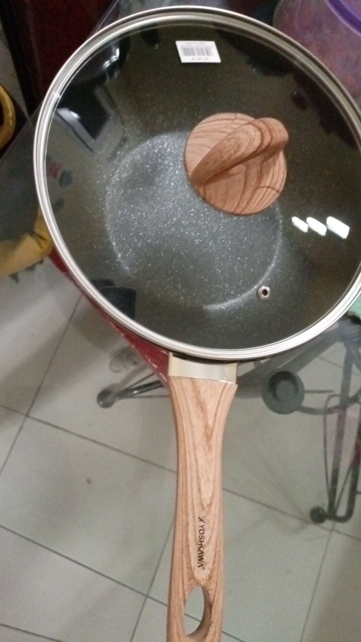 Wajan Marble Dengan Tutup Yoshikawa 26 Cm Mt-26-tp