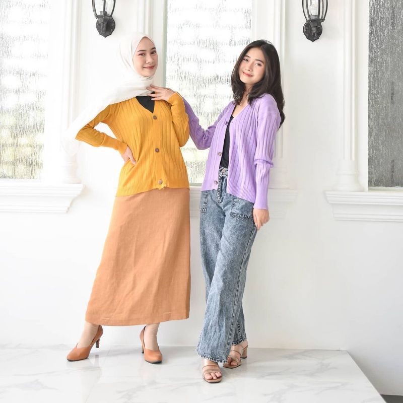 Belleza oulet baju rajut Cardigan rajut atasan wanita Sella Cardy