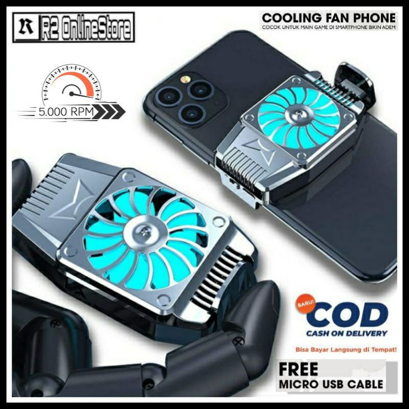 Cooling Fan Pad Cooler Kipas Alat Pendingin Radiator Hp Gaming Game Android Handphone Xiaomi Iphone 