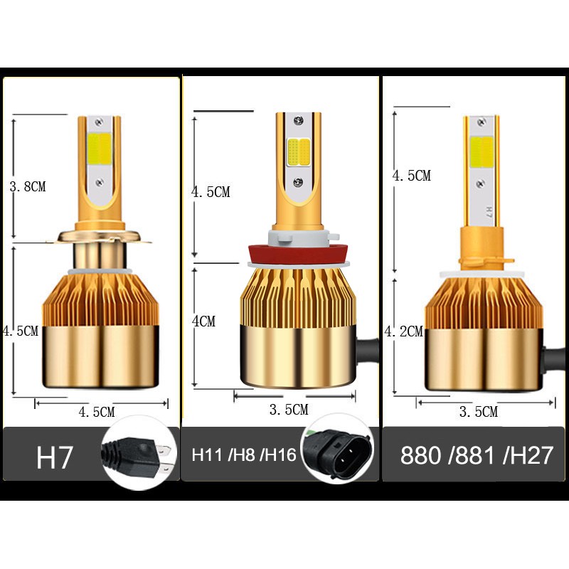 Headlight Headlamp H11 fog lamp h3 fog light Lampu Depan Mobil LED 3 Warna H4 H7 HB3 HB4 H16 9006 h1