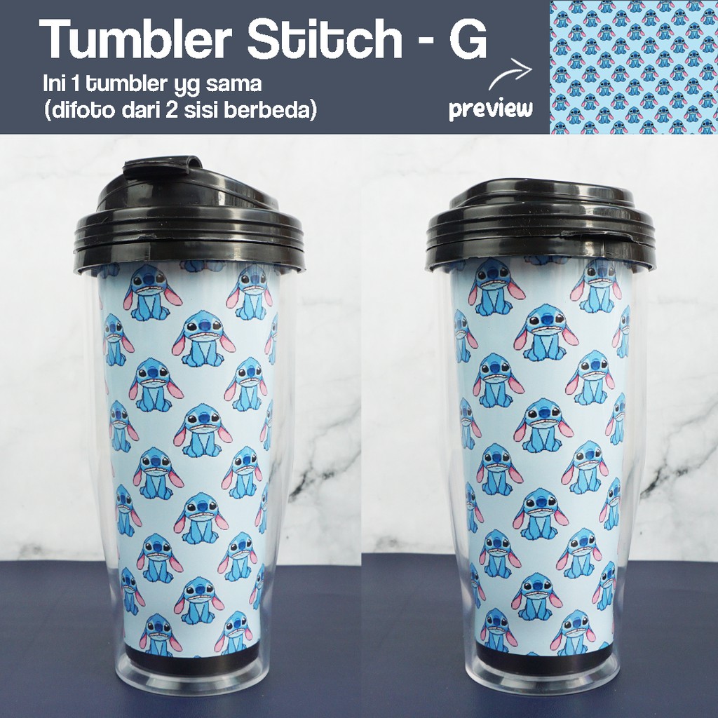 Tumbler STITCH - Botol Minum Kartun Anak Teman Lilo Souvenir Hadiah Unik Tumblr-Stitch-G