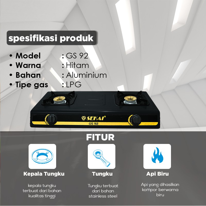 SEKAI Gas Stove 2 Tungku GS 92