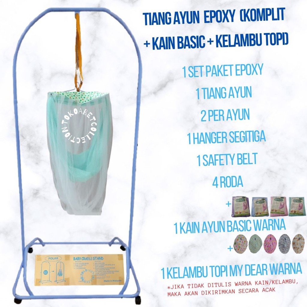 PAKET MANUAL Tiang Ayunan Portable EPOXY NEW DESIGN POLAR dan Kain Kelambu Ayunan#TOKOABET