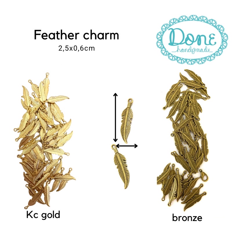 Feather charm bulu angsa unggas aksesoris liontin pernak pernik