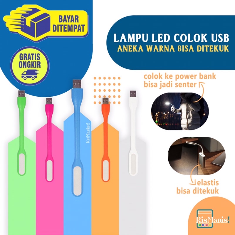 LED USB MINI LAMP - Lampu Baca Darurat Portable Praktis Serbaguna Power Bank Laptop Pengganti Senter