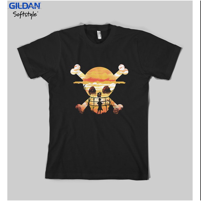 Galtoob - Kaos Film Kartun Anime - One Piece - Straw Hat Crew - Hitam