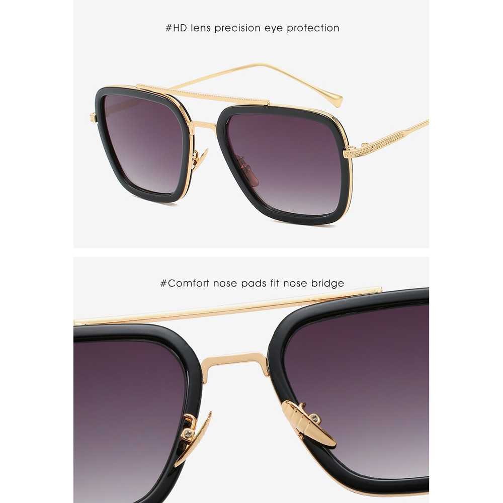 Bergaransi ! RBVTURAS Kacamata Tony Stark Steampunk HD Polarized Sunglasses - 66218