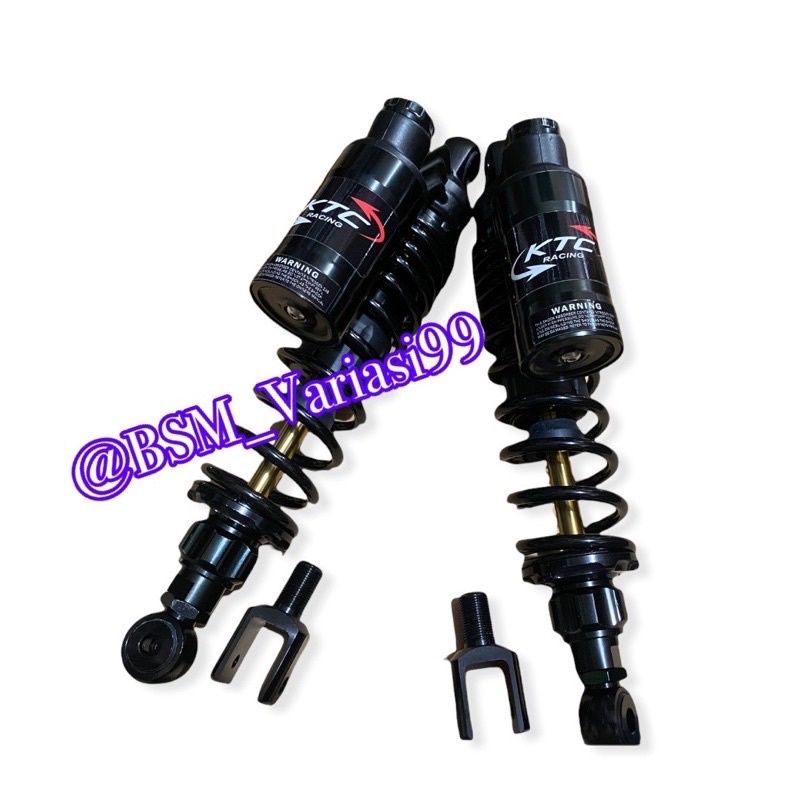 Shockbreaker double tabung rxking supra revo tiger nmax pcx nouvo jupz vega aerox lexi 280/320/340mm-KTC FULLBLACK
