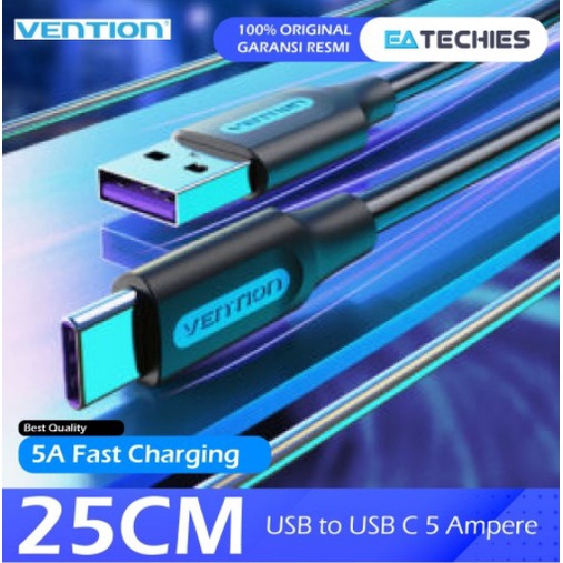 [0.25M] Vention Kabel USB to USB Type C Fast Charging 5A - Tipe COR