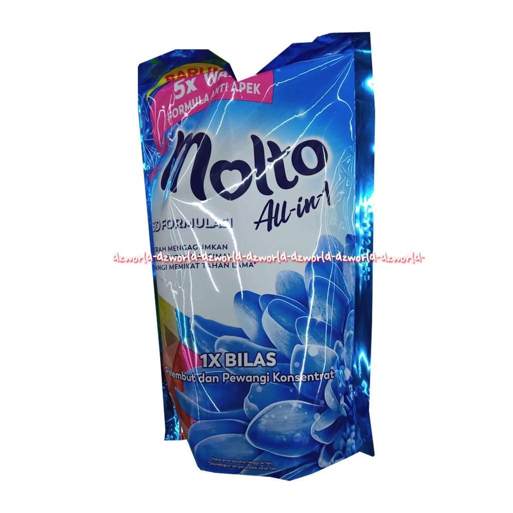 Molto All In One Double Boost 720ml 3D Wangi Tahan Lama Pelembut Pewangi 1x Bilas Moltto Biru