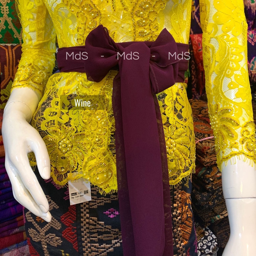 Selendang Crep Bali Panjang 2,5 Meter-Wine