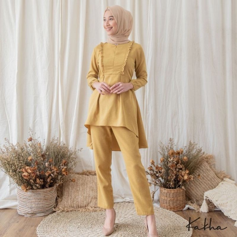 KAREEM SET SERIES/SETELAN WANITA/TUNIK POLOS/SET TUNIK