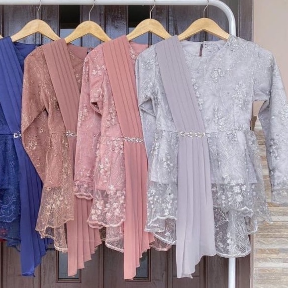 ATASAN KEBAYA TUNIK / TUNIK TULLE / KEBAYA MODERN AURORA SELENDANG-ATASAN ROSEGOLD