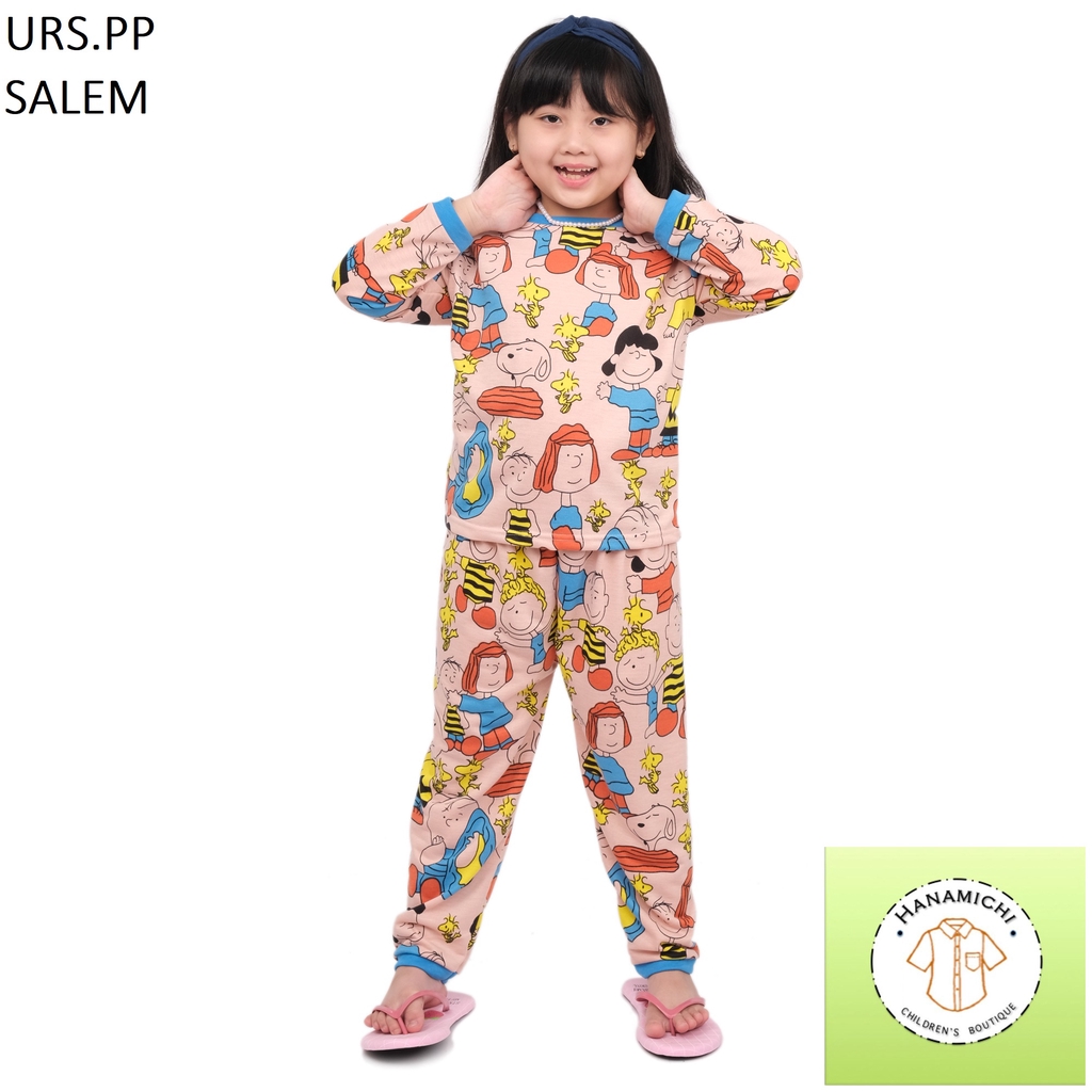 Hanamichi URS.PP Setelan Piyama Anak Bergambar Lengan Panjang