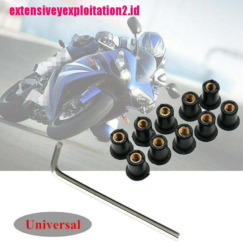 &lt; E2id &amp; &gt; 10PCS M5 Fairing Kaca Depan Motor 15mm