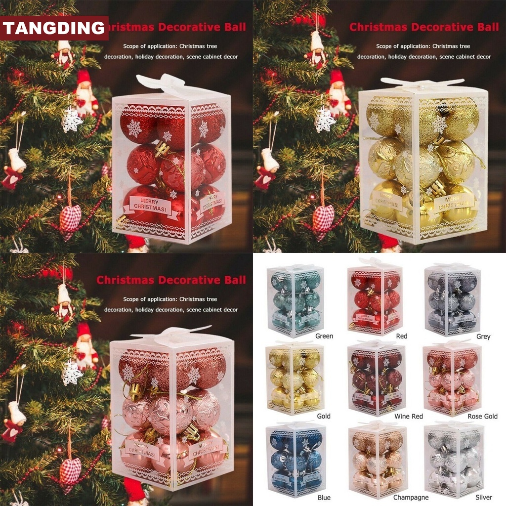 12 Pcs Ornamen Bola Pohon Natal Ukuran 4cm Untuk Dekorasi Pesta Pernikahan