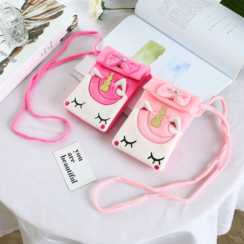 Tas Selempang Anak Unicorn Impor / Tas Fashion Anak Perempuan Lucu Tas Simpan Handphone Headset