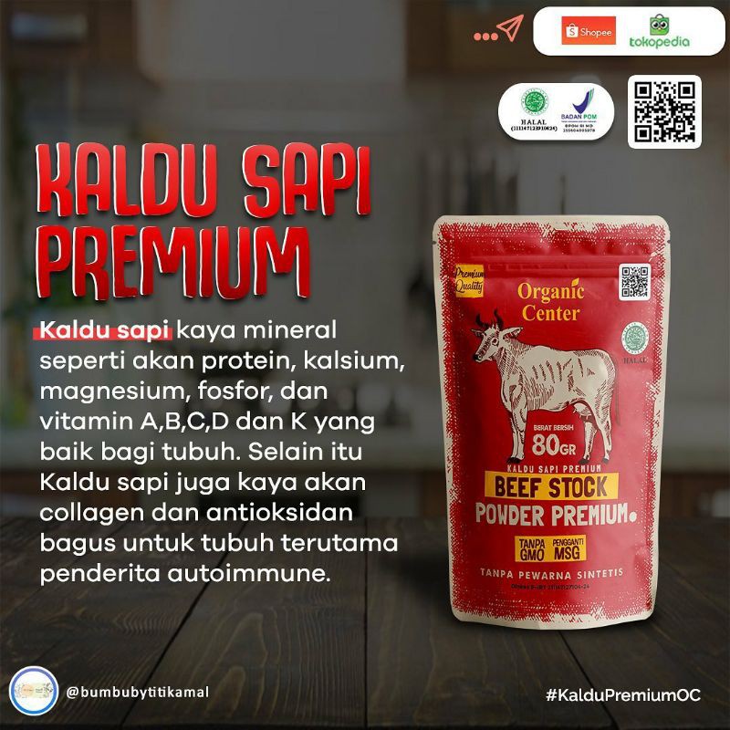 

bubuk kaldu sapi premium organic center 80 gr
