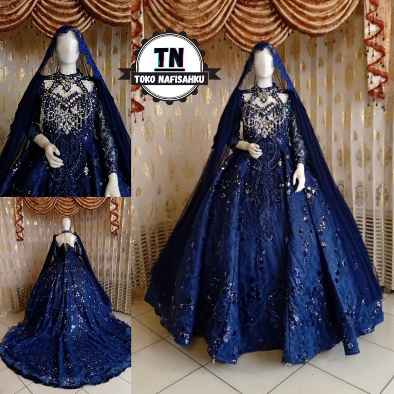 GAUN PENGANTIN BARBIE MEWAH | GAUN PENGANTIN MUSLIM | BAJU PENGANTIN MODERN | BUSANA PENGANTIN