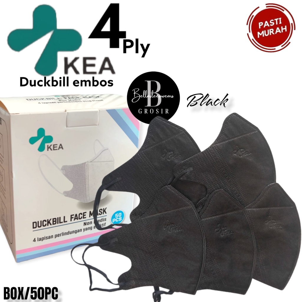 3PLY / 4PLY DUCKBILL KEA EMBOS GARIS- MASKER DUCKBILL 4PLY EMBOS KEA KEMENKES